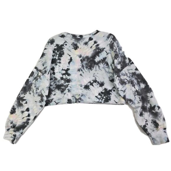 Hollister ~Woman Size S~"Alaska U.S." Blue Tie-Dye Cropped Crew Neck Sweatshirt - Picture 5 of 14